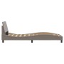 Estructura de cama con cabecero de tela gris taupe 90x190 cm de , Camas y somieres - Ref: Foro24-373089, Precio: 114,99 €, De...