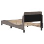 Bed frame with headboard in taupe gray fabric 90x190 cm by , Beds and slatted bases - Ref: Foro24-373089, Price: 114,67 €, Di...