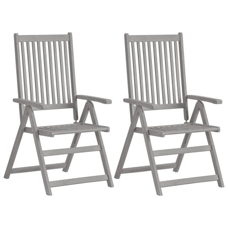 Reclining garden chairs 2 units solid gray acacia wood by vidaXL, Garden chairs - Ref: Foro24-45938, Price: 103,24 €, Discoun...