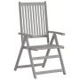 Reclining garden chairs 2 units solid gray acacia wood by vidaXL, Garden chairs - Ref: Foro24-45938, Price: 103,24 €, Discoun...