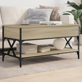 Engineering wood metal coffee table Sonoma oak 100x50x50cm by , Coffee table - Ref: Foro24-845357, Price: 78,77 €, Discount: %