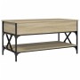 Mesa de centro madera ingeniería metal roble Sonoma 100x50x50cm de , Mesas de centro - Ref: Foro24-845357, Precio: 85,74 €, D...