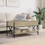 Mesa de centro madera ingeniería metal roble Sonoma 100x50x50cm de , Mesas de centro - Ref: Foro24-845357, Precio: 85,74 €, D...