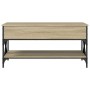 Mesa de centro madera ingeniería metal roble Sonoma 100x50x50cm de , Mesas de centro - Ref: Foro24-845357, Precio: 85,74 €, D...