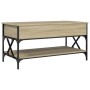 Mesa de centro madera ingeniería metal roble Sonoma 100x50x50cm de , Mesas de centro - Ref: Foro24-845357, Precio: 85,74 €, D...