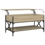 Mesa de centro madera ingeniería metal roble Sonoma 100x50x50cm de , Mesas de centro - Ref: Foro24-845357, Precio: 85,74 €, D...