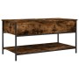 Engineered wood coffee table metal smoke oak 100x50x50 cm by , Coffee table - Ref: Foro24-845348, Price: 61,27 €, Discount: %