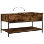 Engineered wood coffee table metal smoke oak 100x50x50 cm by , Coffee table - Ref: Foro24-845348, Price: 61,27 €, Discount: %