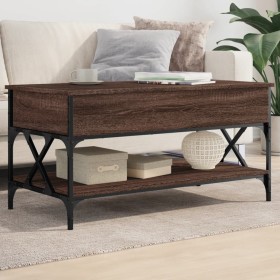 Brown metal engineering wood coffee table 100x50x50 cm by , Coffee table - Ref: Foro24-845360, Price: 81,13 €, Discount: %