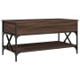 Brown metal engineering wood coffee table 100x50x50 cm by , Coffee table - Ref: Foro24-845360, Price: 80,57 €, Discount: %