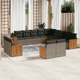 Gartensofa-Set mit Kissen, 13-teilig, graues synthetisches Rattan von , Gartensets - Ref: Foro24-3260611, Preis: 995,41 €, Ra...