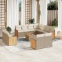 12-teiliges Gartensofa-Set und braune synthetische Rattankissen von , Gartensets - Ref: Foro24-3260588, Preis: 1,00 €, Rabatt: %