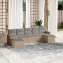 7-piece garden sofa set and beige synthetic rattan cushions by , Garden sets - Ref: Foro24-3260316, Price: 476,05 €, Discount: %