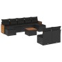 Gartensofa-Set 10-teilig mit schwarzen synthetischen Rattankissen von , Gartensets - Ref: Foro24-3260459, Preis: 591,93 €, Ra...