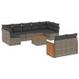 10-teilige Gartensofagarnitur mit grauen synthetischen Rattankissen von , Gartensets - Ref: Foro24-3260380, Preis: 634,99 €, ...