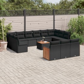 14-teiliges Gartensofa-Set mit schwarzen synthetischen Rattankissen von , Gartensets - Ref: Foro24-3260543, Preis: 910,00 €, ...