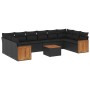 11-teiliges Gartensofa-Set und schwarze synthetische Rattankissen von , Gartensets - Ref: Foro24-3260410, Preis: 704,61 €, Ra...