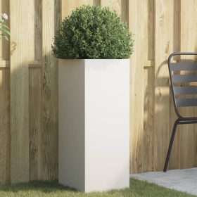 Jardinera de acero laminado en frío blanco 32x29x75 cm de , Maceteros y jardineras - Ref: Foro24-841572, Precio: 63,95 €, Des...