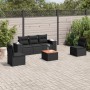 6-piece garden sofa set and black synthetic rattan cushions by , Garden sets - Ref: Foro24-3225383, Price: 384,10 €, Discount: %