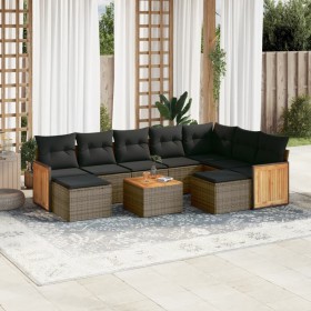 10-teilige Gartensofagarnitur mit grauen synthetischen Rattankissen von , Gartensets - Ref: Foro24-3260632, Preis: 636,67 €, ...