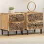 Nachttische 2 Stück aus massivem Mangoholz 40x33x46 cm von , Nachttische - Ref: Foro24-358211, Preis: 188,17 €, Rabatt: %