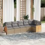 Gartensofa-Set mit Kissen, 6-teilig, beiges synthetisches Rattan von , Gartensets - Ref: Foro24-3260071, Preis: 471,33 €, Rab...