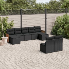 8-piece garden sofa set and black synthetic rattan cushions by , Garden sets - Ref: Foro24-3260452, Price: 558,38 €, Discount: %