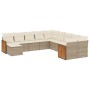 Set de sofás de jardín 11pzas con cojines ratán sintético beige de , Conjuntos de jardín - Ref: Foro24-3260651, Precio: 785,3...