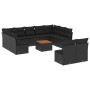 Gartensofa-Set 12-teilig mit schwarzen synthetischen Rattankissen von , Gartensets - Ref: Foro24-3223885, Preis: 637,68 €, Ra...