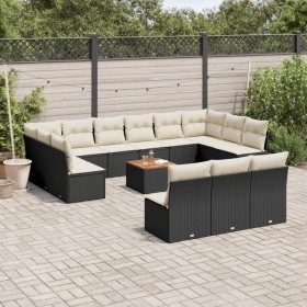 14-teiliges Gartensofa-Set mit schwarzen synthetischen Rattankissen von , Gartensets - Ref: Foro24-3223900, Preis: 829,88 €, ...