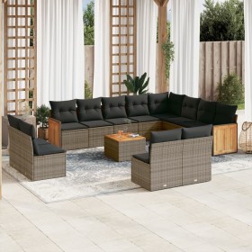 Gartensofa-Set mit Kissen, 13-teilig, graues synthetisches Rattan von , Gartensets - Ref: Foro24-3260562, Preis: 824,37 €, Ra...