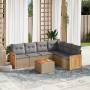 7-teiliges Gartensofa-Set und beigefarbene synthetische Rattankissen von , Gartensets - Ref: Foro24-3260092, Preis: 505,97 €,...