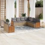 9-piece garden sofa set with beige synthetic rattan cushions by , Garden sets - Ref: Foro24-3260183, Price: 702,96 €, Discoun...