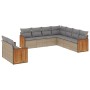 9-teiliges Gartensofa-Set mit beigen synthetischen Rattankissen von , Gartensets - Ref: Foro24-3260183, Preis: 710,68 €, Raba...