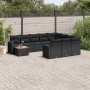 11-teiliges Gartensofa-Set und schwarze synthetische Rattankissen von , Modulare Sofas für den Außenbereich - Ref: Foro24-322...