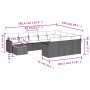 11-teiliges Gartensofa-Set und schwarze synthetische Rattankissen von , Modulare Sofas für den Außenbereich - Ref: Foro24-322...