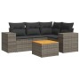 Gartensofa-Set mit Kissen, 5-teilig, graues synthetisches Rattan von , Gartensets - Ref: Foro24-3225430, Preis: 361,25 €, Rab...