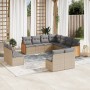 11-teiliges Gartensofa-Set mit beigen synthetischen Rattankissen von , Gartensets - Ref: Foro24-3260169, Preis: 738,80 €, Rab...