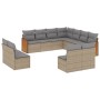 11-teiliges Gartensofa-Set mit beigen synthetischen Rattankissen von , Gartensets - Ref: Foro24-3260169, Preis: 738,80 €, Rab...