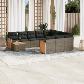 11-teiliges Gartensofa-Set und graue synthetische Rattankissen von , Gartensets - Ref: Foro24-3260450, Preis: 684,99 €, Rabat...