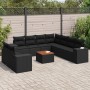 Gartensofa-Set 10-teilig mit schwarzen synthetischen Rattankissen von , Gartensets - Ref: Foro24-3257840, Preis: 734,01 €, Ra...