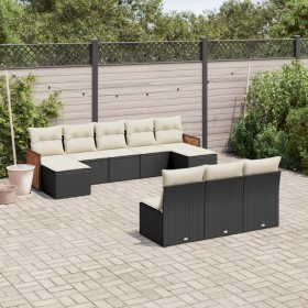 Gartensofa-Set 10-teilig mit schwarzen synthetischen Rattankissen von , Gartensets - Ref: Foro24-3260467, Preis: 563,76 €, Ra...