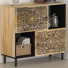 Solid mango wood auxiliary cabinet 80x33x75 cm by , Sideboards - Ref: Foro24-358239, Price: 161,32 €, Discount: %