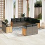 11-teiliges Gartensofa-Set und graue synthetische Rattankissen von , Gartensets - Ref: Foro24-3260583, Preis: 909,68 €, Rabat...