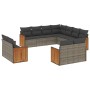 11-teiliges Gartensofa-Set und graue synthetische Rattankissen von , Gartensets - Ref: Foro24-3260583, Preis: 909,68 €, Rabat...