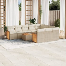 11-teiliges Gartensofa-Set mit beigen synthetischen Rattankissen von , Gartensets - Ref: Foro24-3260427, Preis: 783,66 €, Rab...