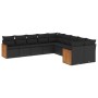 Set de sofás de jardín 10 pzas cojines ratán sintético negro de , Conjuntos de jardín - Ref: Foro24-3260431, Precio: 624,99 €...