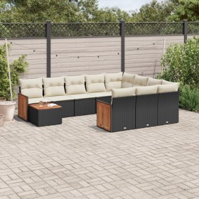 11-piece garden sofa set and black synthetic rattan cushions by , Garden sets - Ref: Foro24-3260446, Price: 644,49 €, Discoun...