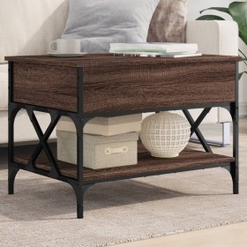 Oak brown metal engineered wood coffee table 70x50x50 cm by , Coffee table - Ref: Foro24-845355, Price: 71,93 €, Discount: %