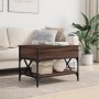 Oak brown metal engineered wood coffee table 70x50x50 cm by , Coffee table - Ref: Foro24-845355, Price: 71,35 €, Discount: %